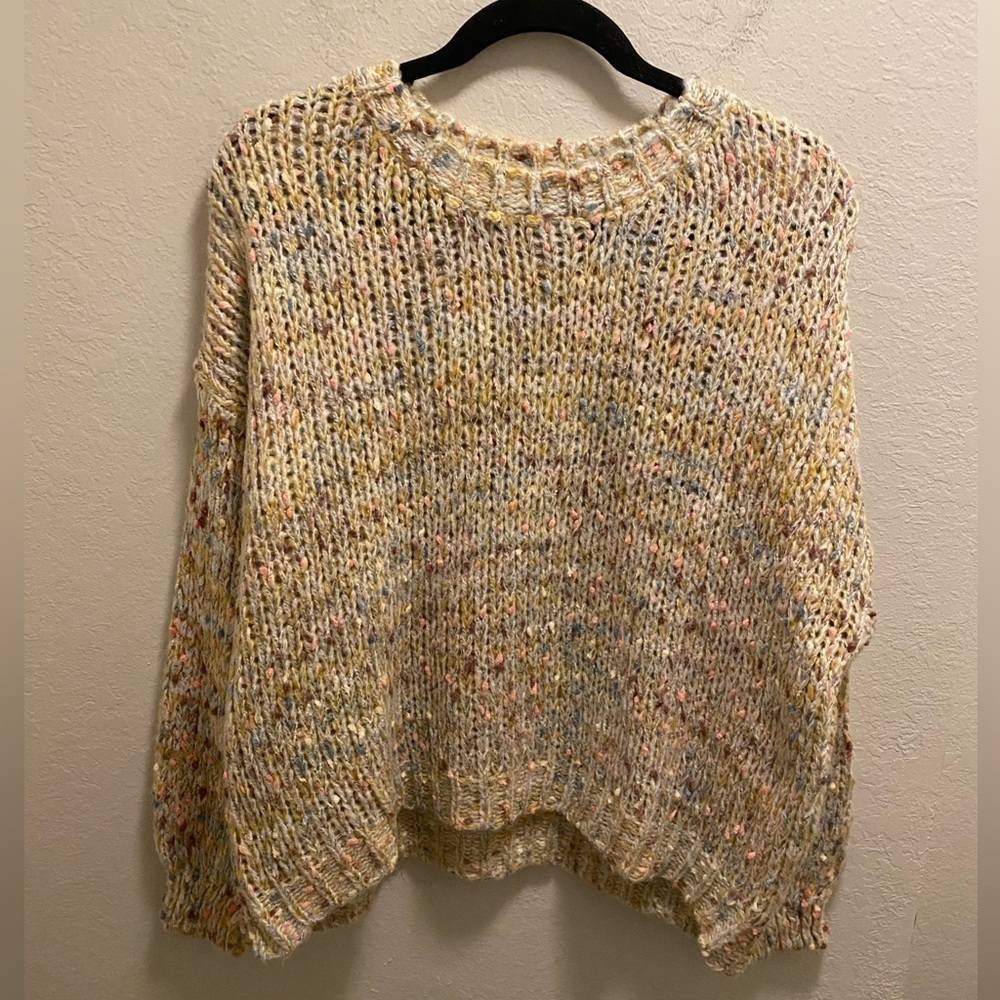 Lulu's Keep You Warm Beige Multi Chunky Knit Sweater Size Large